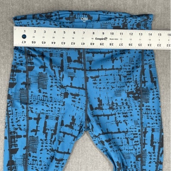 CAbi Leggings Womens Size M Blue Abstract Print High Rise Athleisure Yoga Gym - Picture 5 of 9